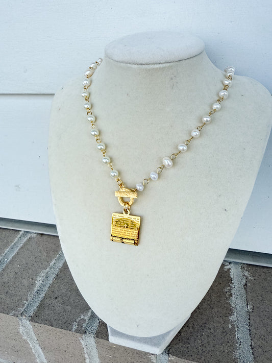 WD Lord’s Prayer Necklace Pearl