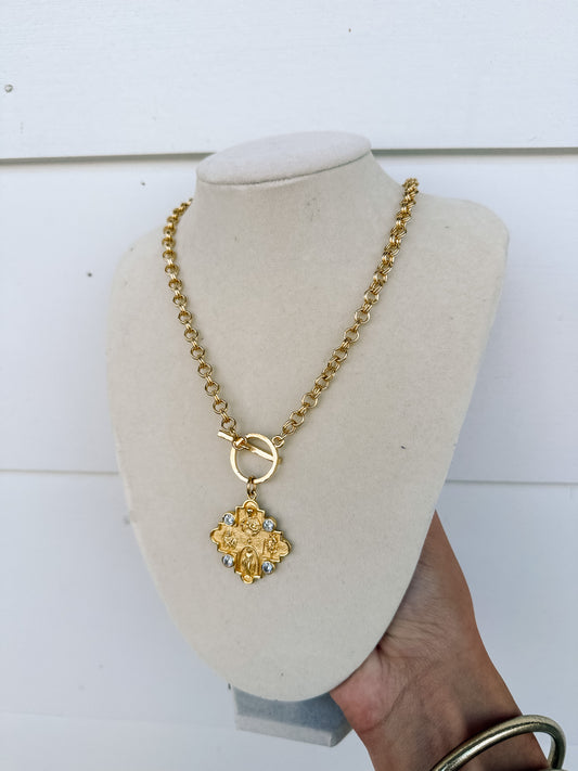 WD Gold CZ Pendant Necklace