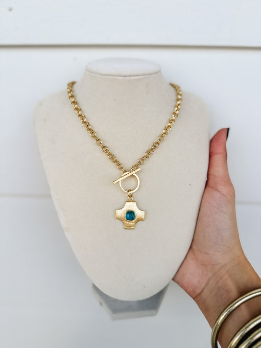 WD Blue Cross Necklace