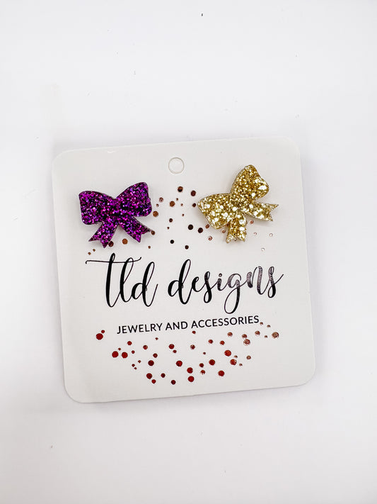 Game Day Bow Stud Earrings