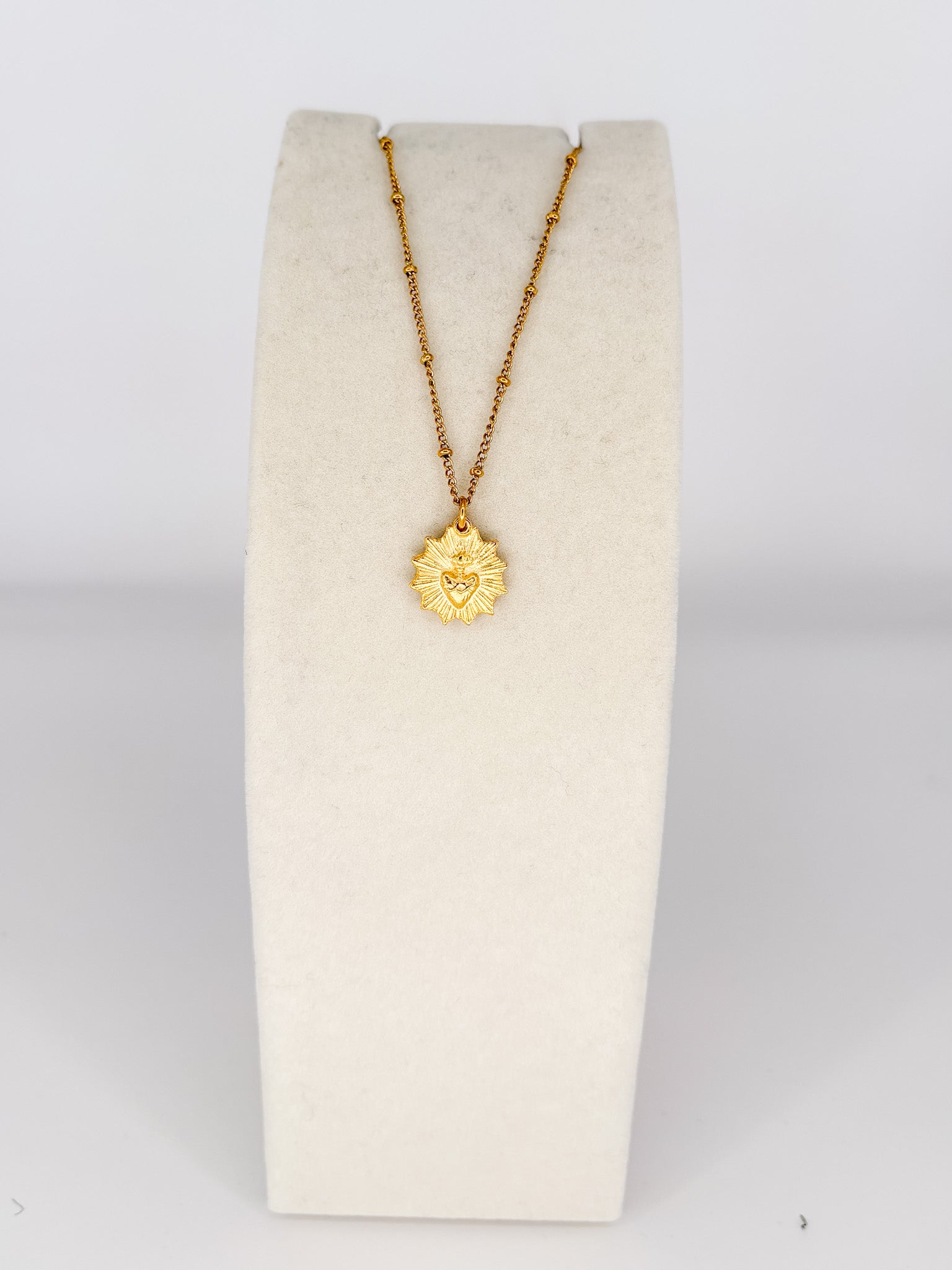 WD Gold Sacred Heart Necklace