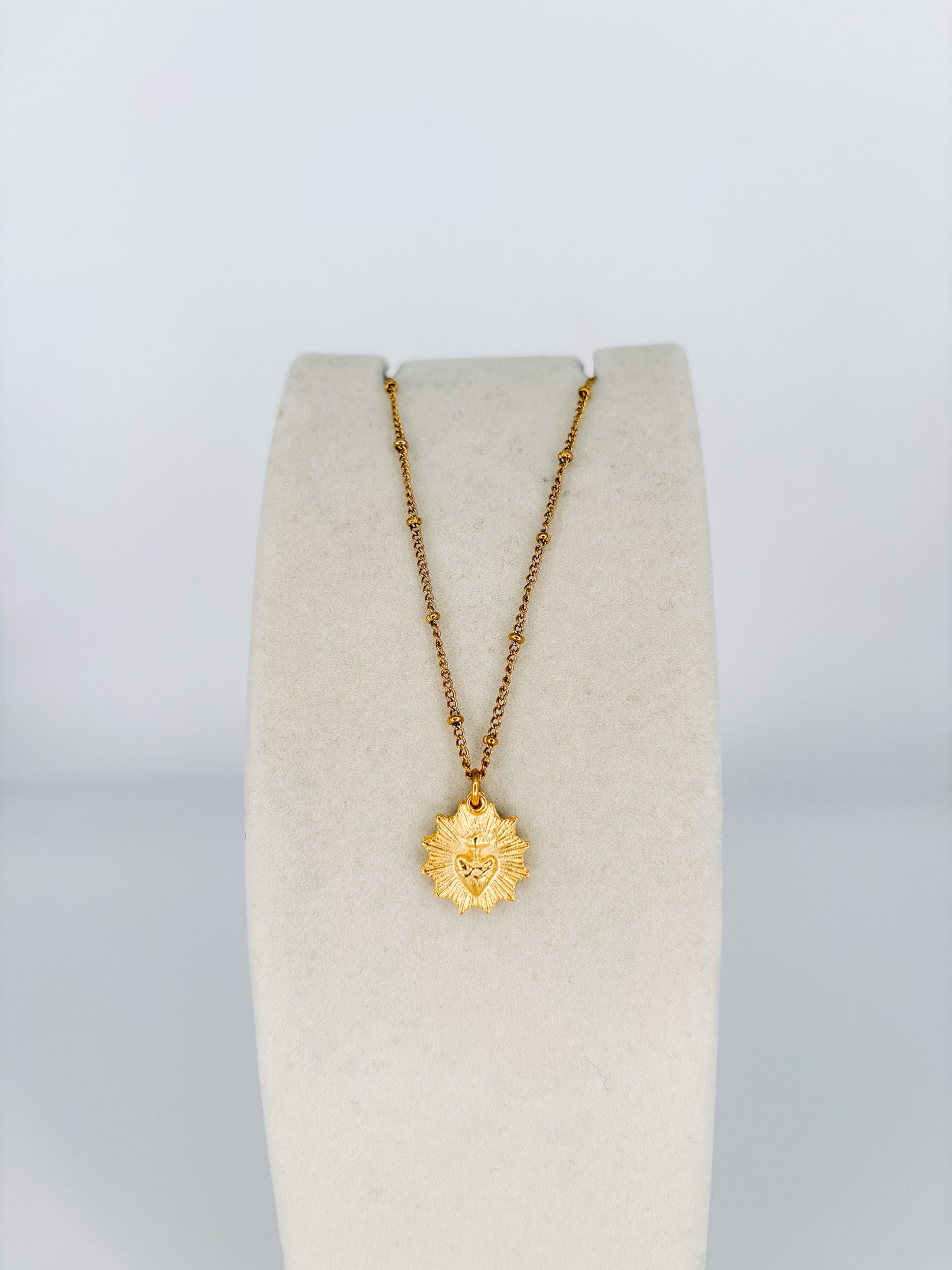 WD Gold Sacred Heart Necklace