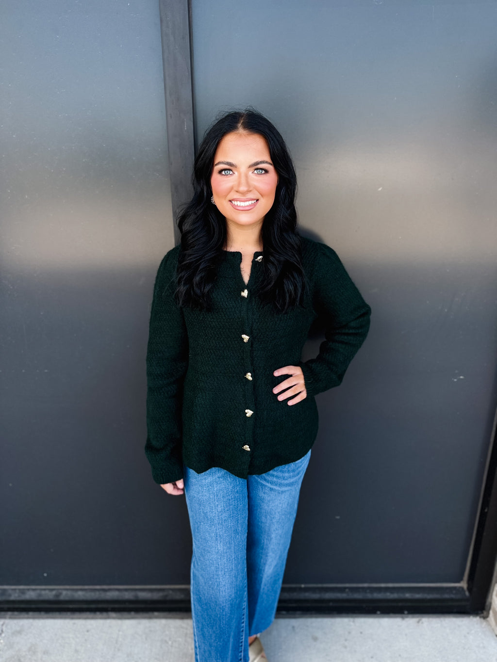 Gold Heart Peplum Sweater