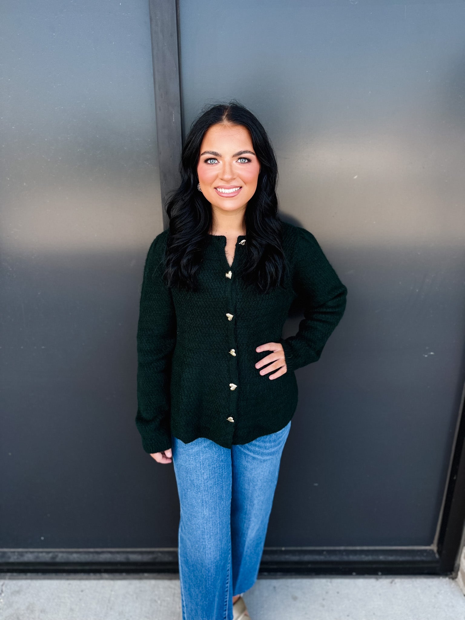 Gold Heart Peplum Sweater