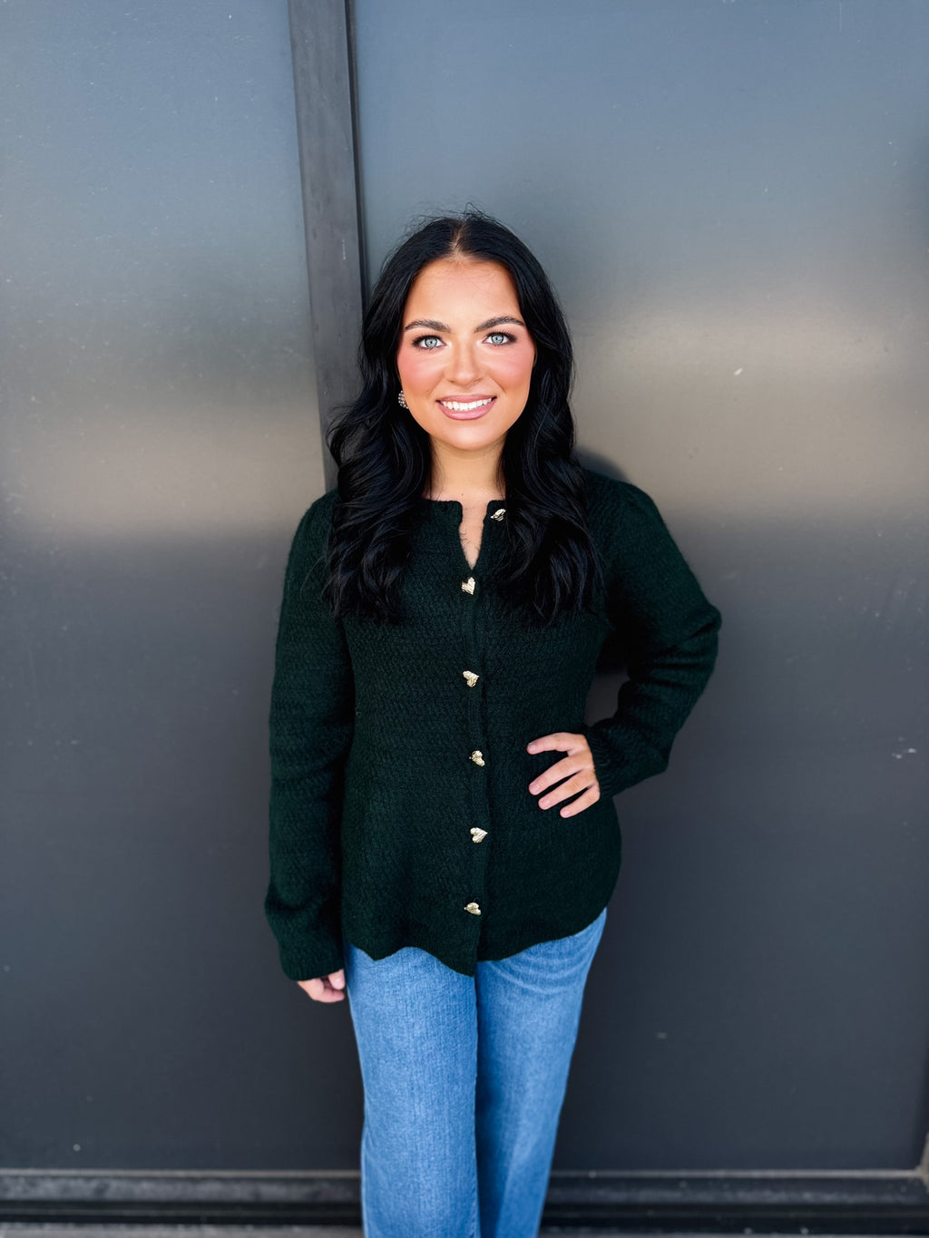 Gold Heart Peplum Sweater