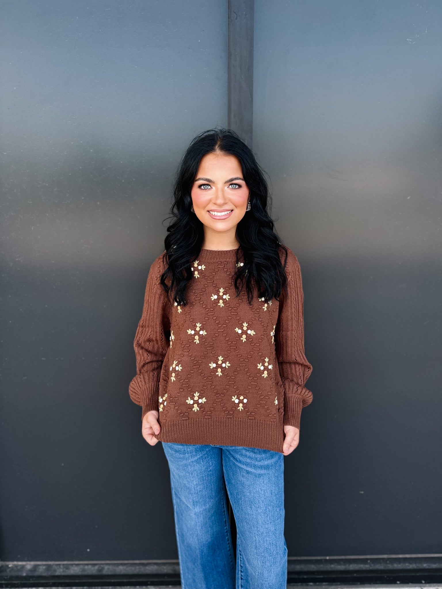 Flower Textured Lisa Sweater!