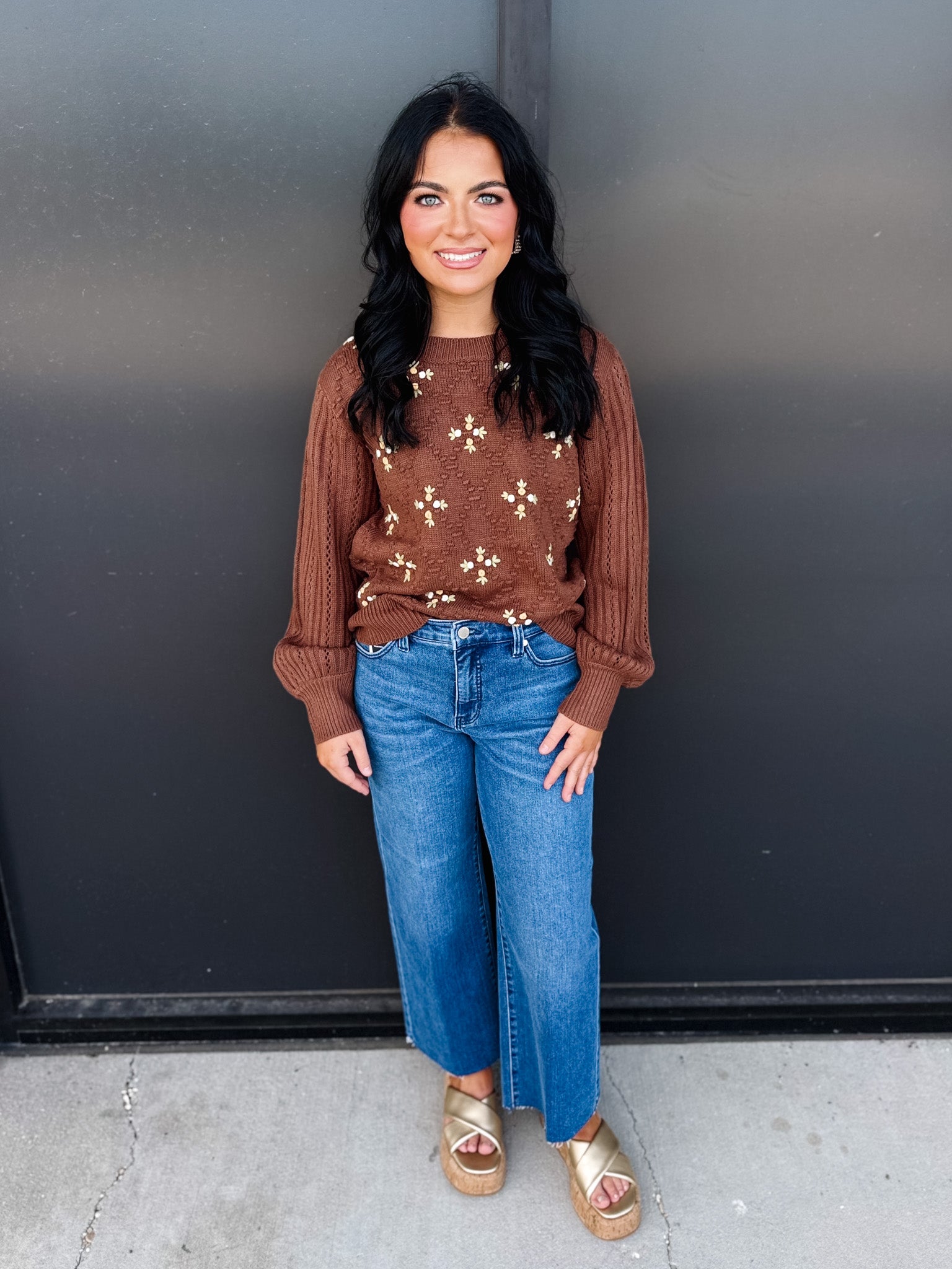 Flower Textured Lisa Sweater!