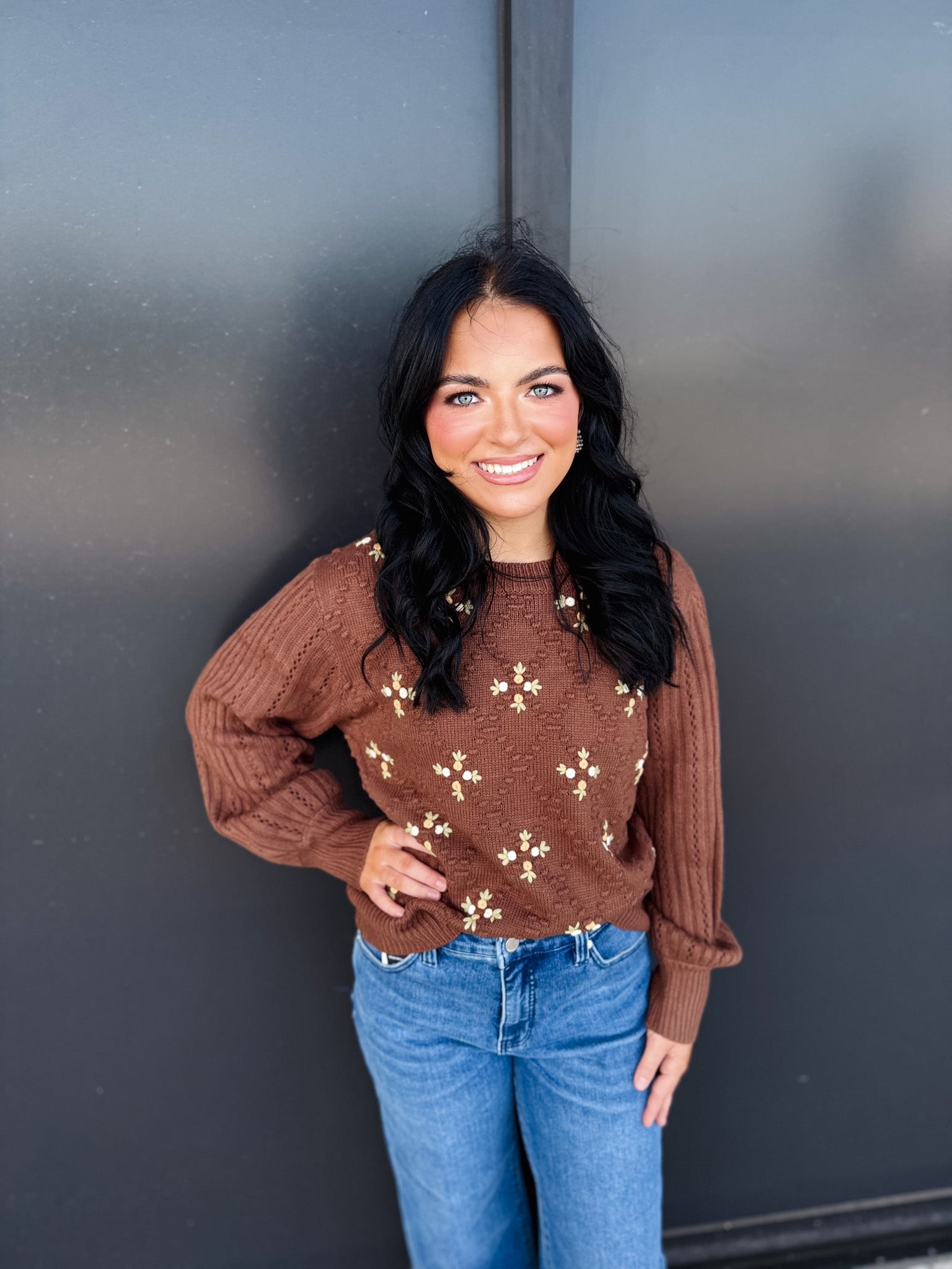 Flower Textured Lisa Sweater!