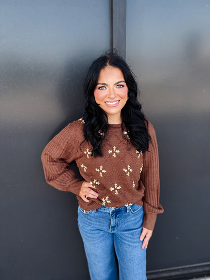 Flower Textured Lisa Sweater