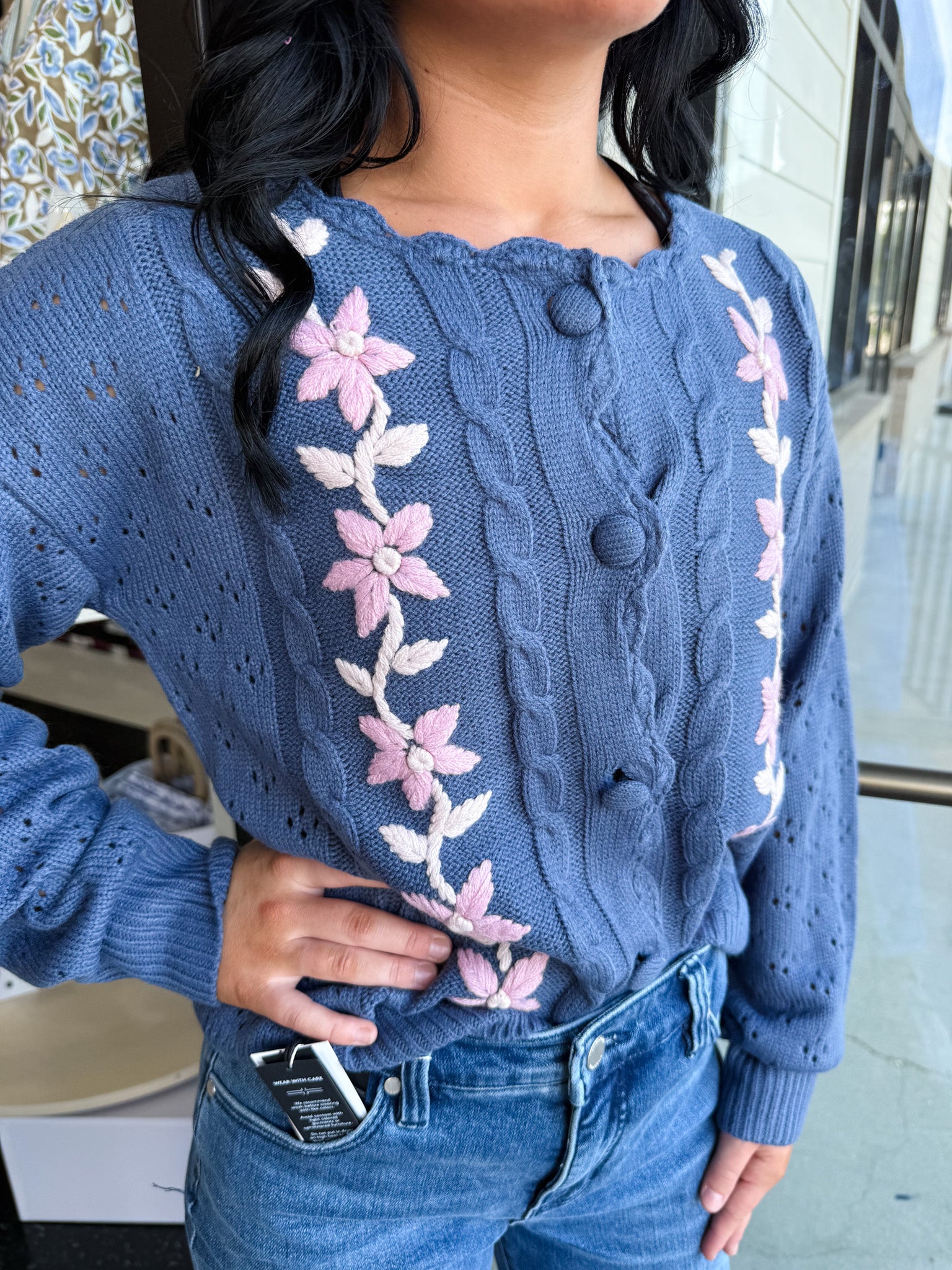 Ruffle Trim Faith Cardigan!