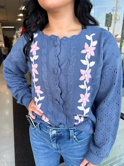 Ruffle Trim Faith Cardigan