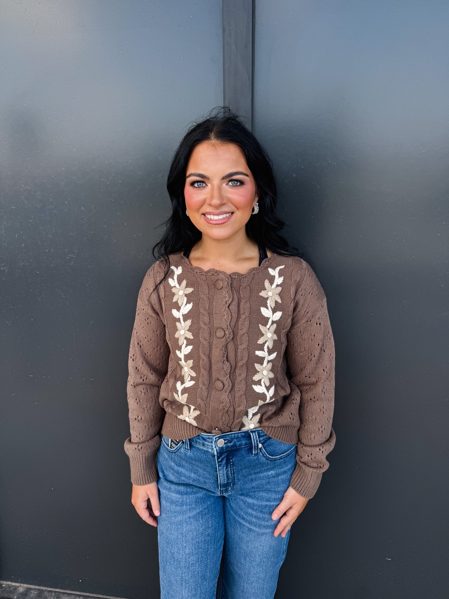 Ruffle Trim Faith Cardigan!