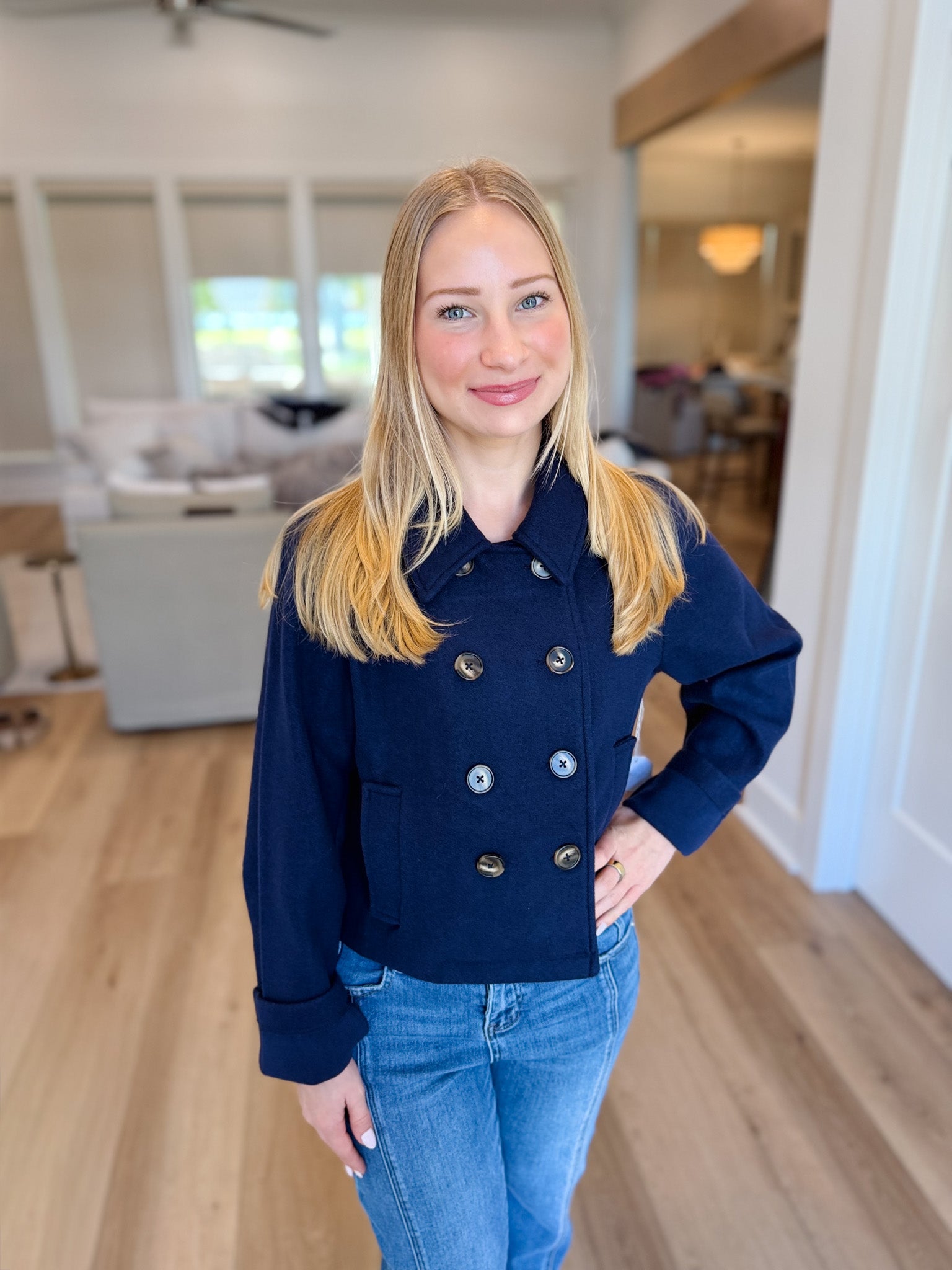 Cropped Double-Breasted Coat