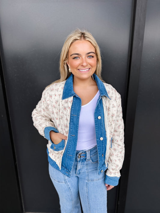 Denim Floral Skies Jacket