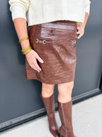 Mahogany Croc Skirt