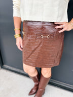 Mahogany Croc Skirt