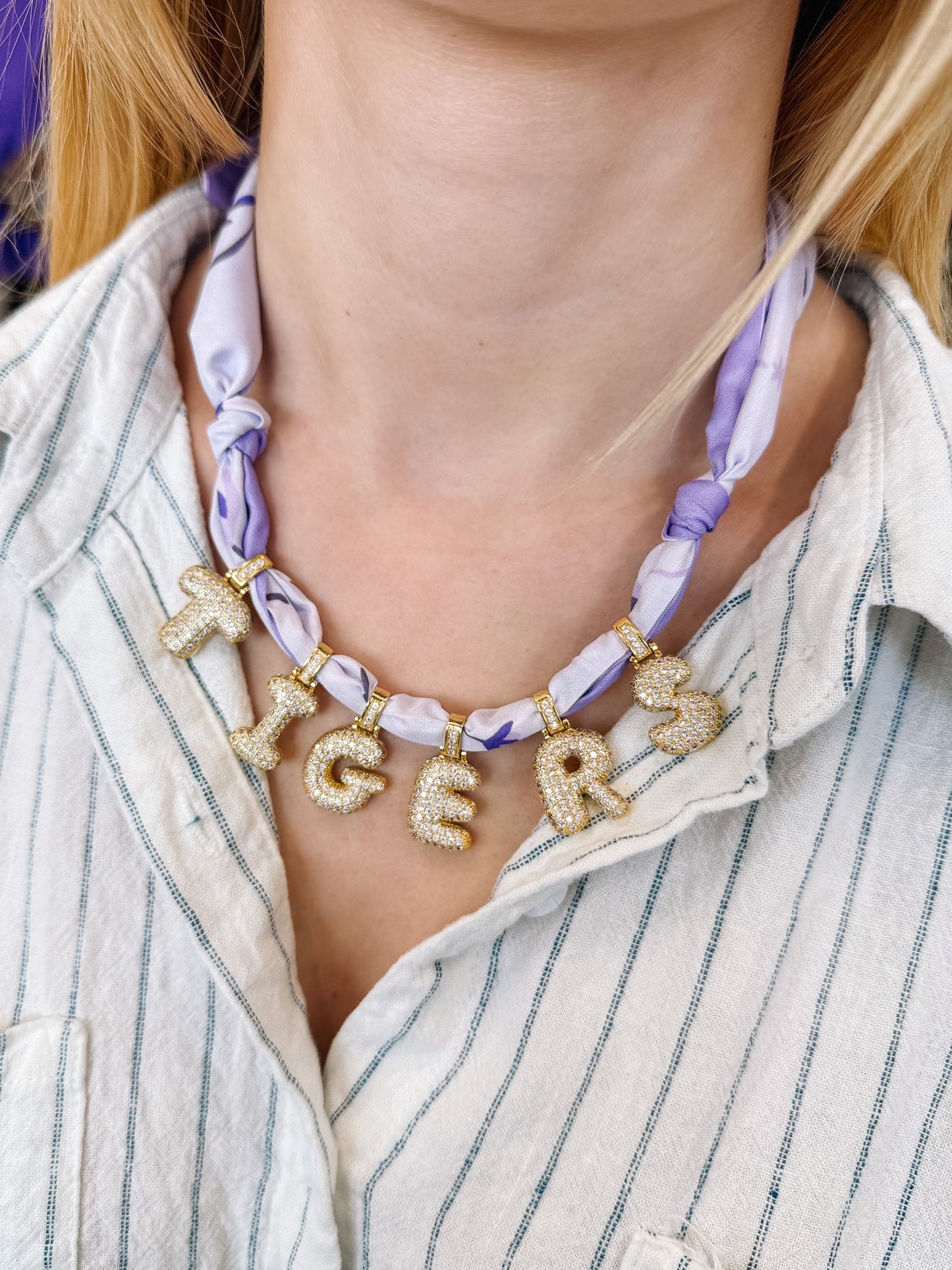 Tiger Bubble - Scarf Necklace
