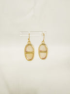 14K Oval bar Mother of Pearl earring!