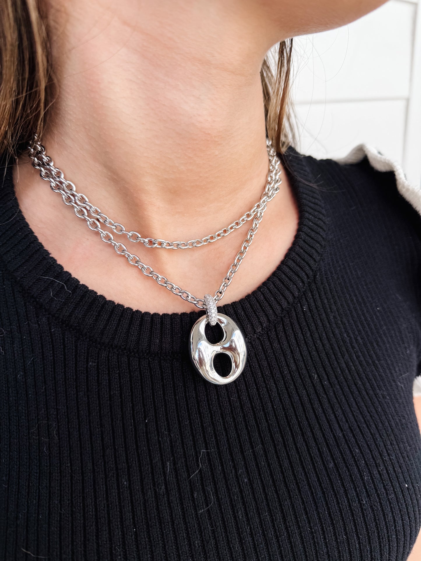 Coffee bean pendant necklace