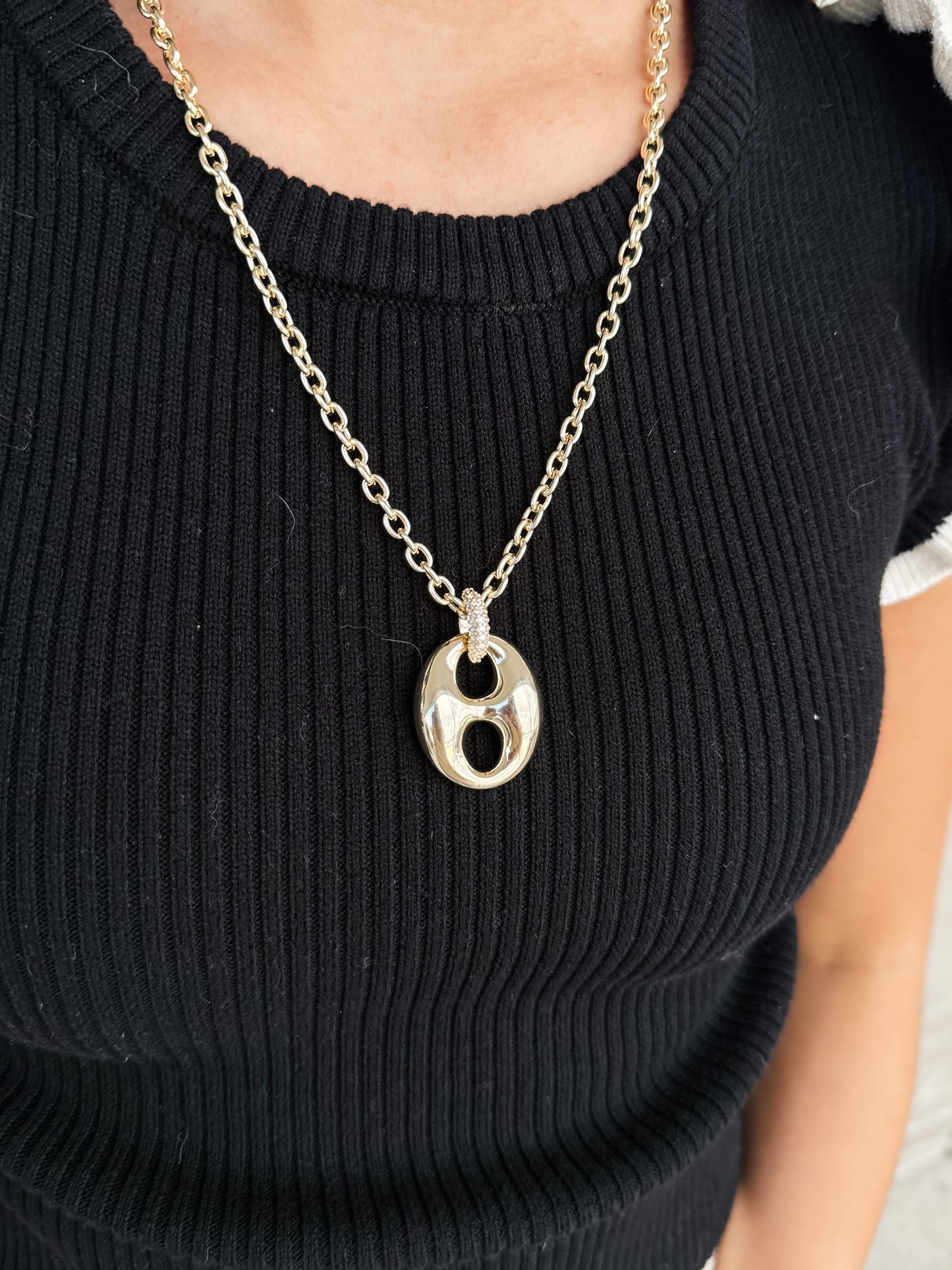 Coffee bean pendant necklace