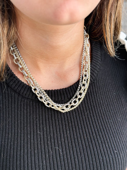 3 row cable necklace
