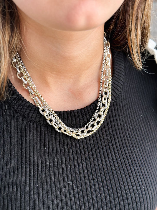 3 row cable necklace