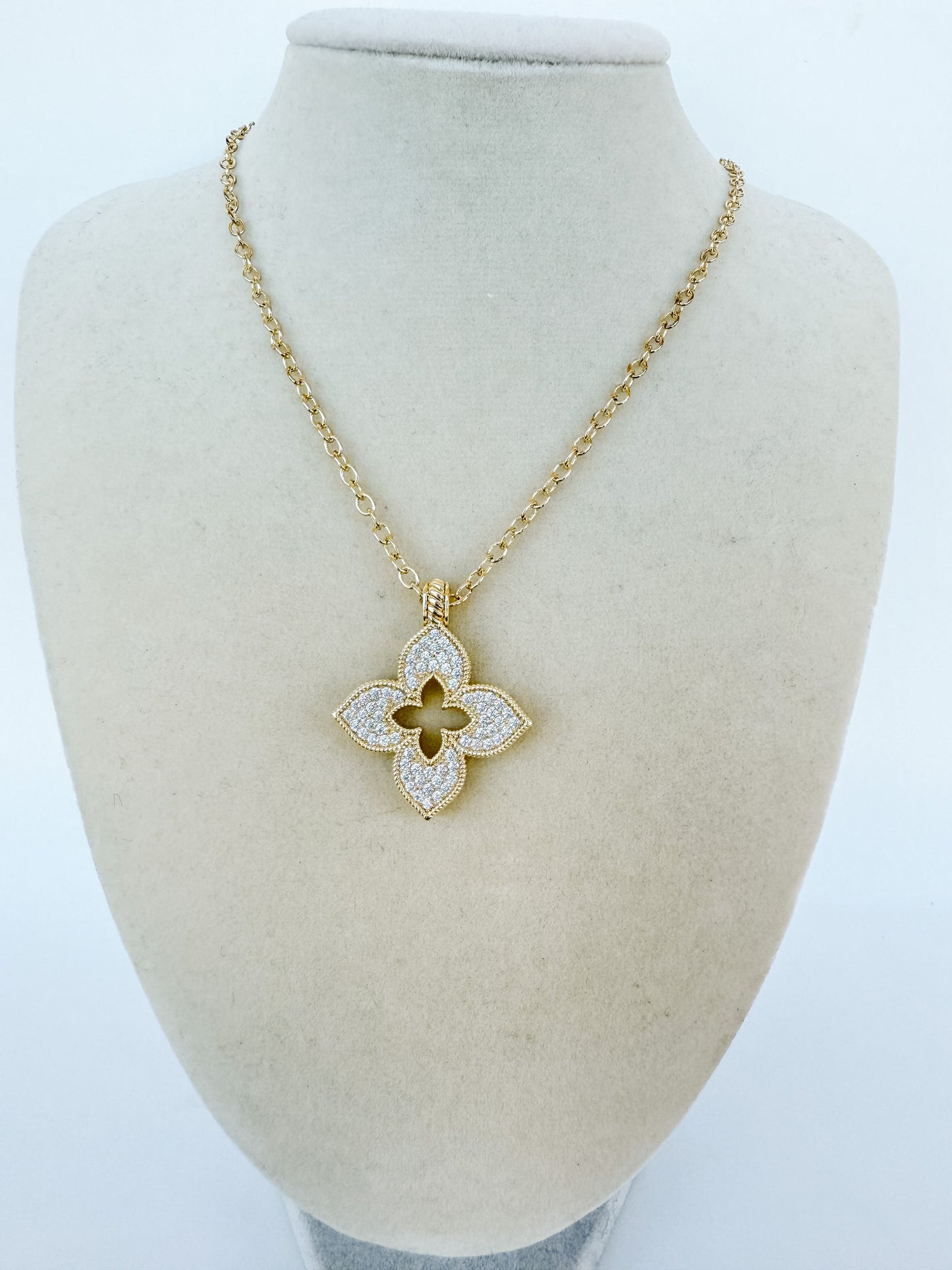 14K Sasha Clover CZ necklaces