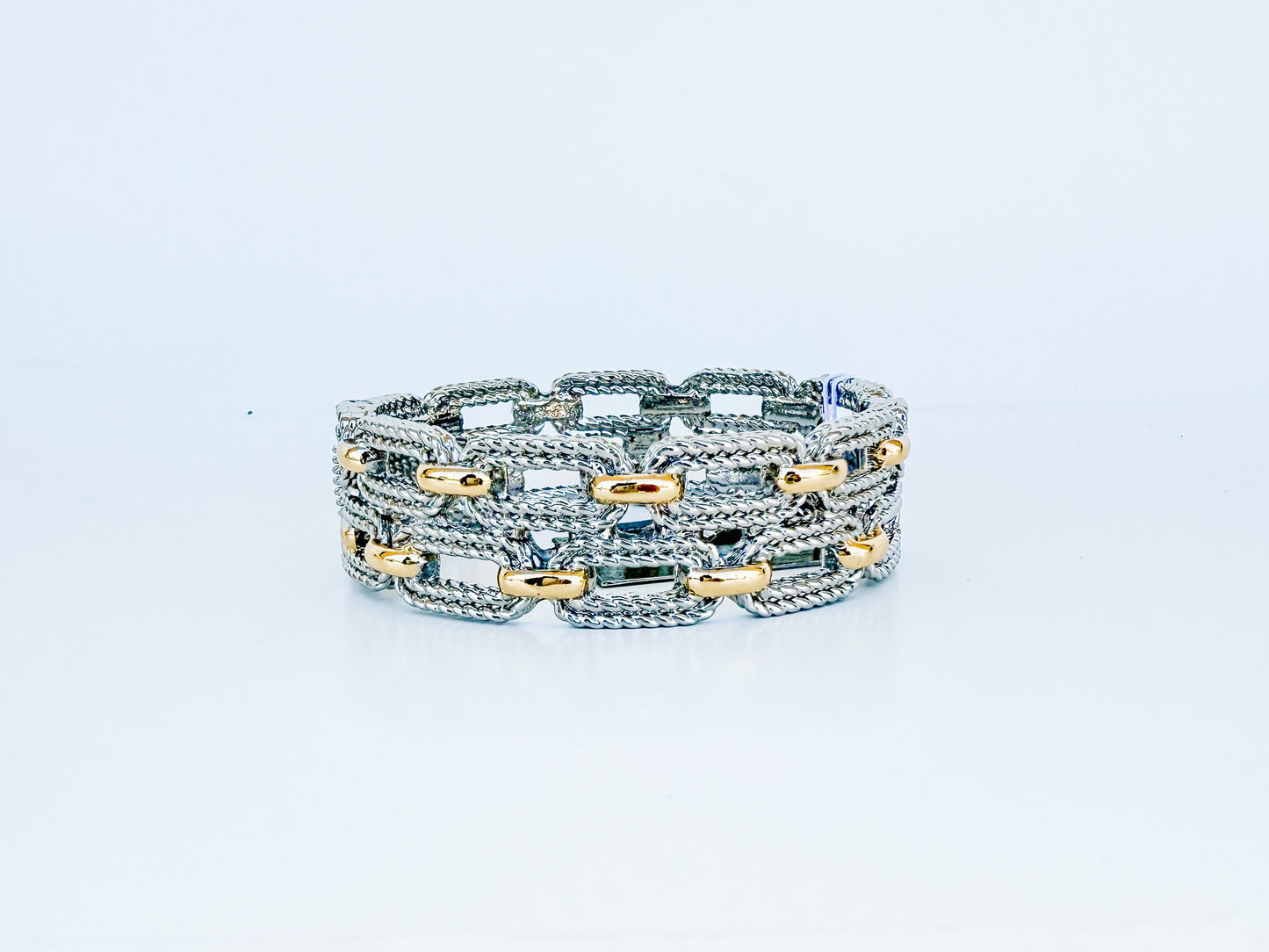 Mixed metal hinge bracelet