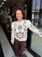 Bolt Floral Embroidered Sweater