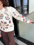 Bolt Floral Embroidered Sweater