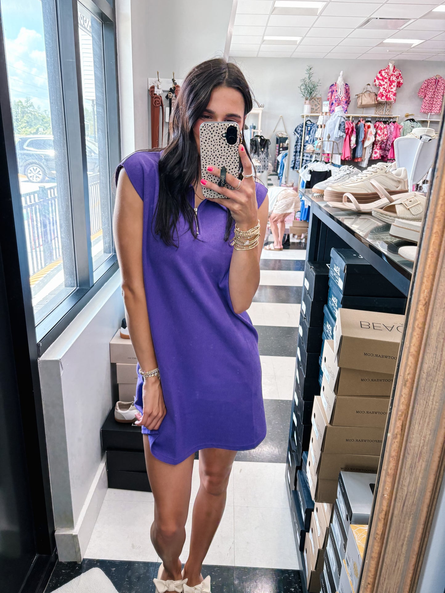 SS Geaux Purple Quarter Zip Dress