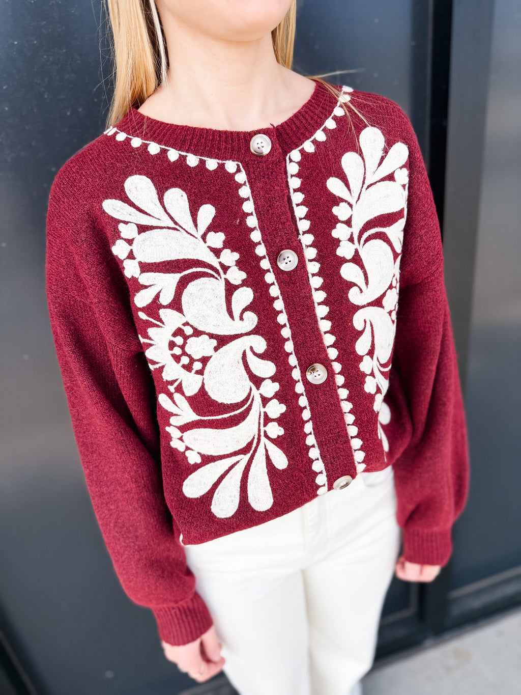 The Embroidered Grace Cardigan