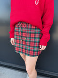 Red Christmas Plaid Skort