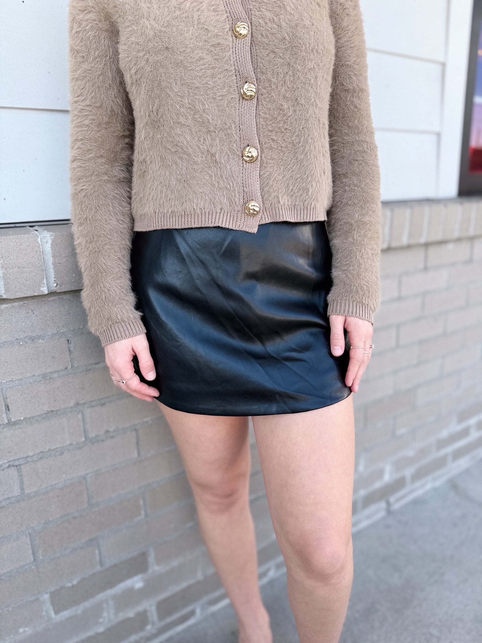 Vivienne Faux Leather Wrap Skort!