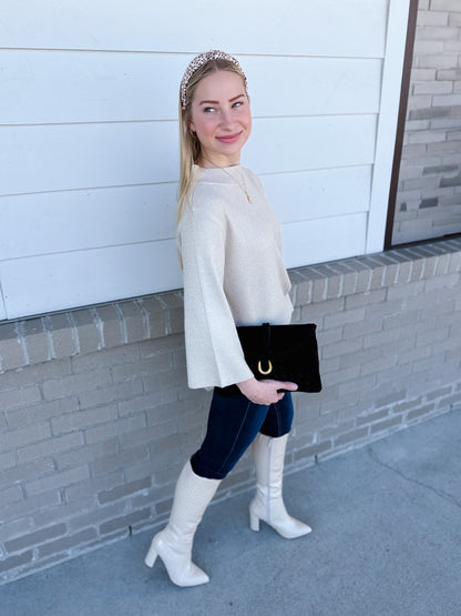 Golden Glow Mock Neck Sweater