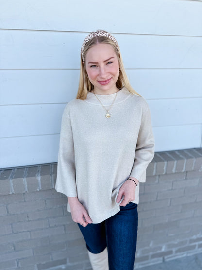 Golden Glow Mock Neck Sweater