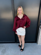 Vivienne Faux Leather Wrap Skort