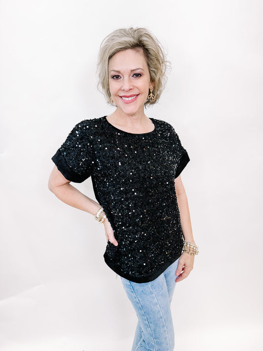 The Sara Sequin Top