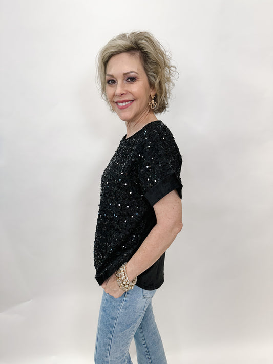 The Sara Sequin Top