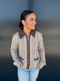 Cable Knit Front Zip Jacket