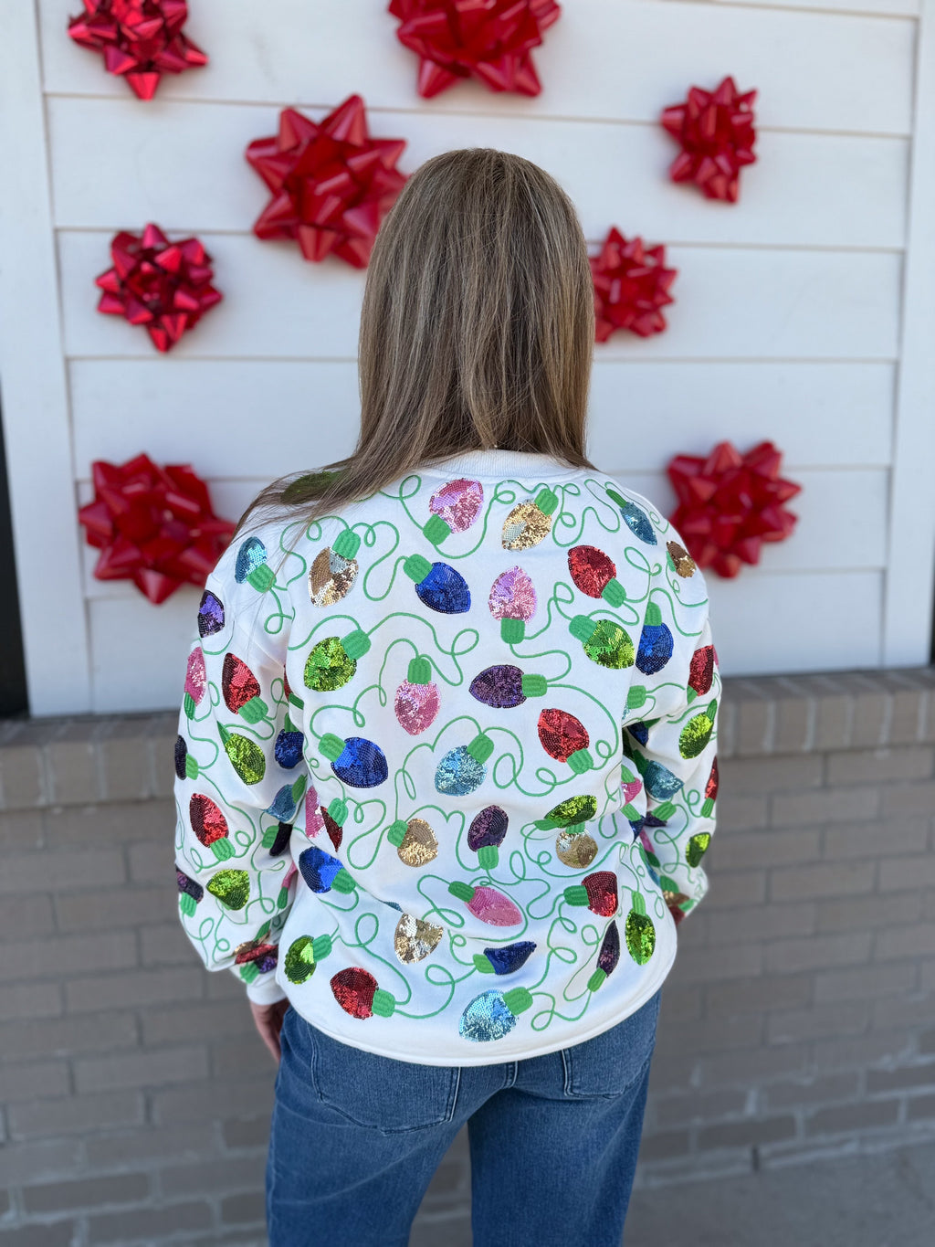 Christmas Lights Sequin Sweater
