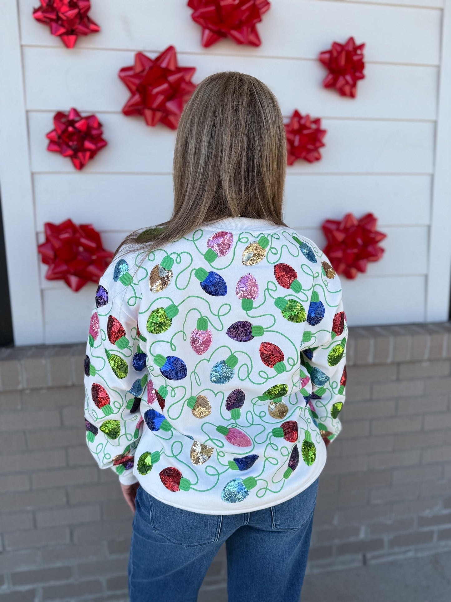 Christmas Lights Sequin Sweater