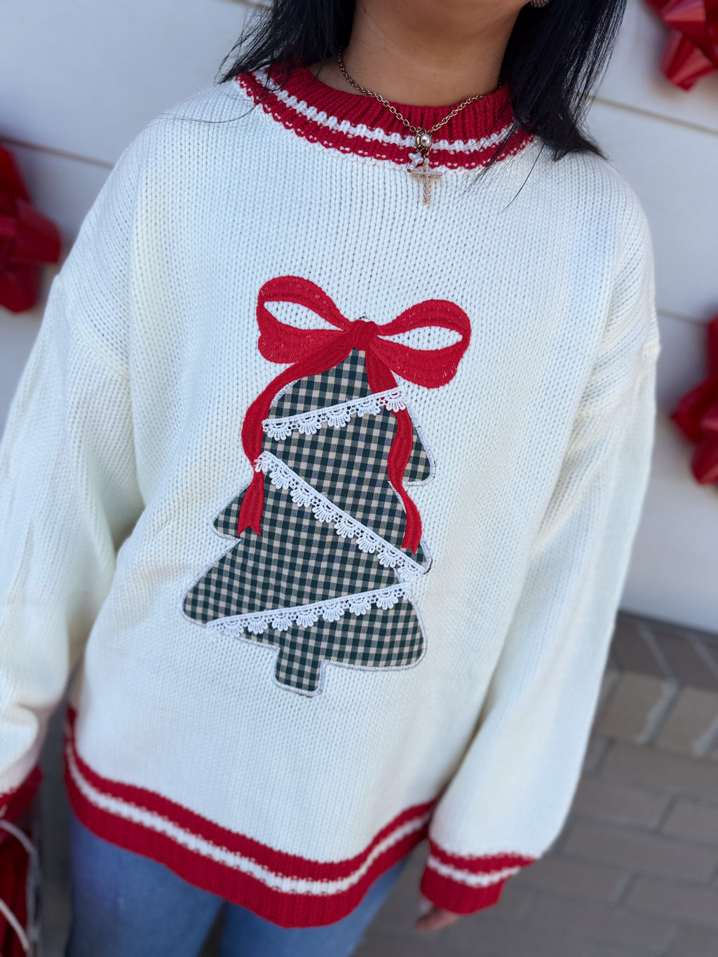 Plaid Christmas Tree Sweater🎄