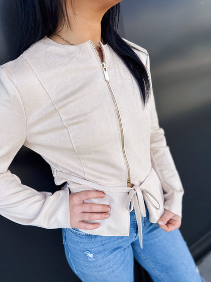 The Monroe Suede Peplum Jacket 🖤