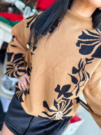 Floral Knit Mock Neck Sweater Top ✨!