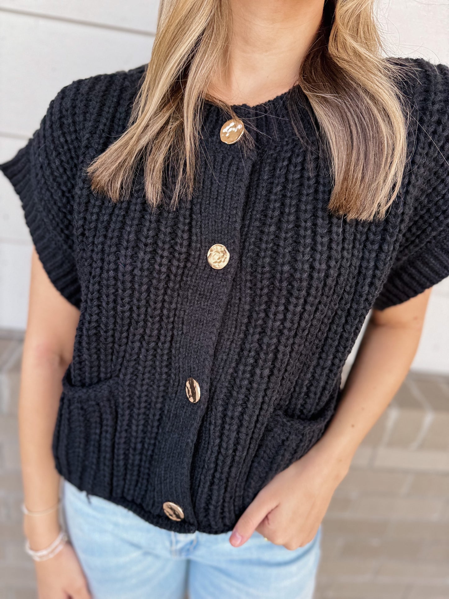 Cozy Moments Button Down Knit Sweater Top