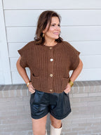 Cozy Moments Button Down Knit Sweater Top