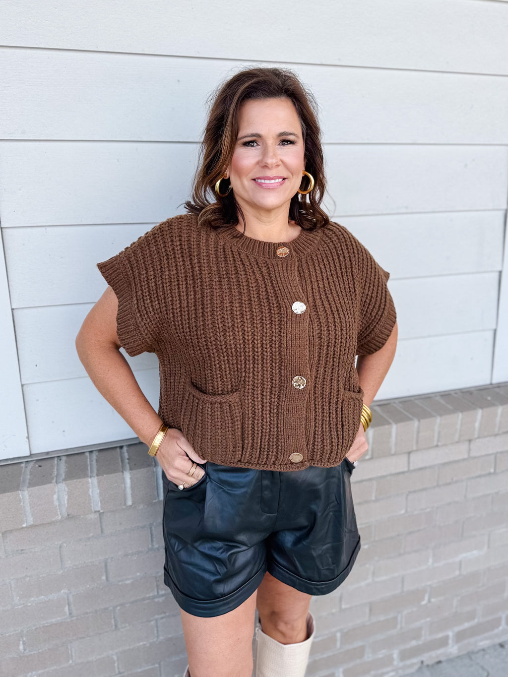 Cozy Moments Button Down Knit Sweater Top