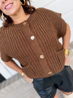 Cozy Moments Button Down Knit Sweater Top
