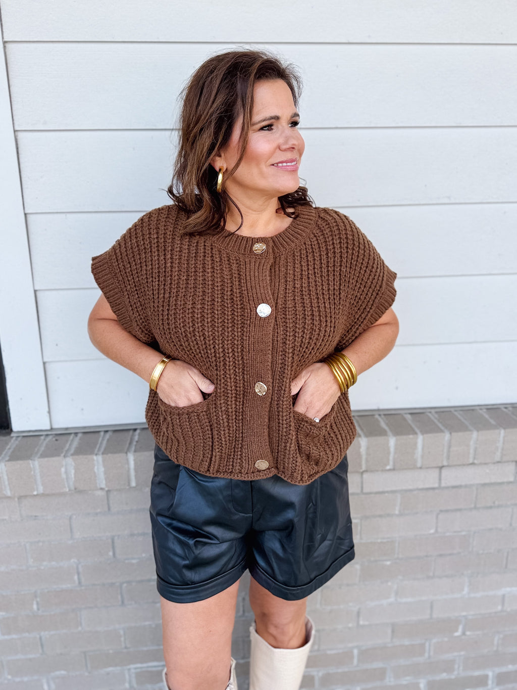 Cozy Moments Button Down Knit Sweater Top